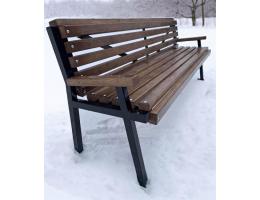 Металлическая скамейка МОН с подлокотниками