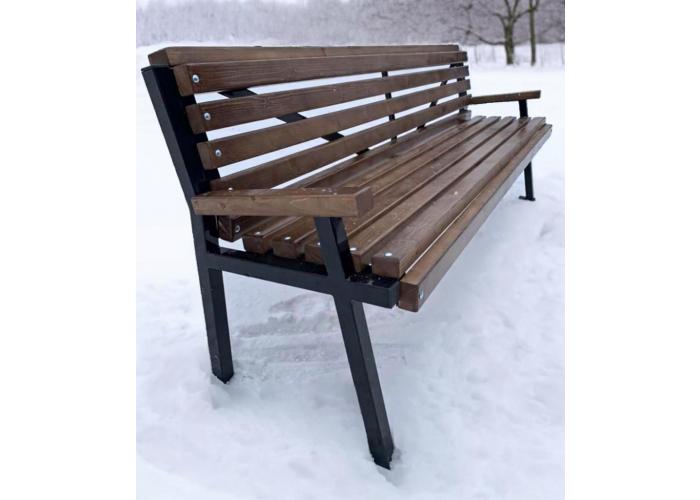 Металлическая скамейка МОН с подлокотниками