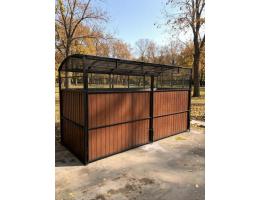 Контейнерная площадка с крышкой из поликарбоната