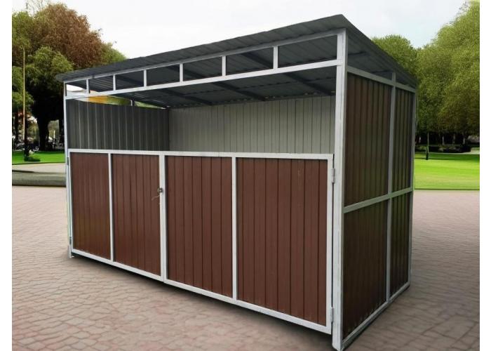 Контейнерная площадка ТБО из профлиста с воротами