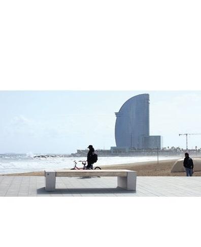  СКАМЕЙКА ИЗ АРХИТЕКТУРНОГО БЕТОНА ЭРАКЛИЯ С ДЕРЕВОМ